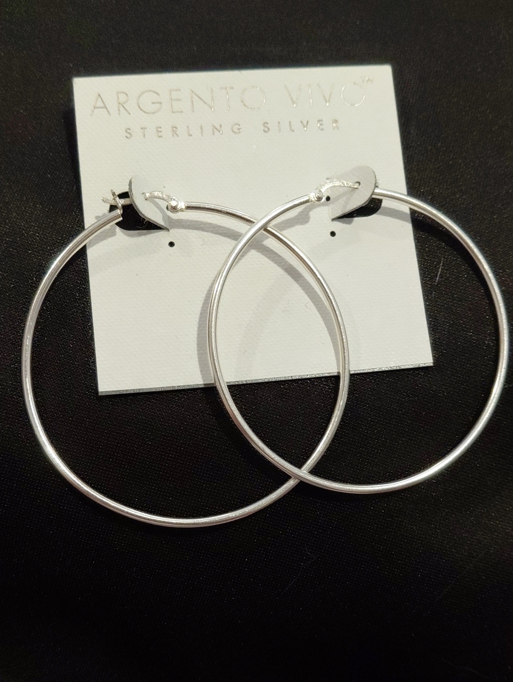 ARGENTO VIVO LARGE HOOPS STERLING SILVER